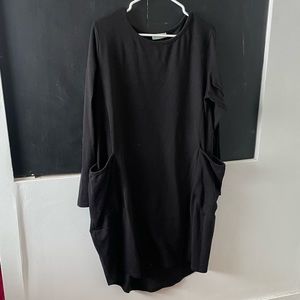 Black Tunic Dress with Pockets